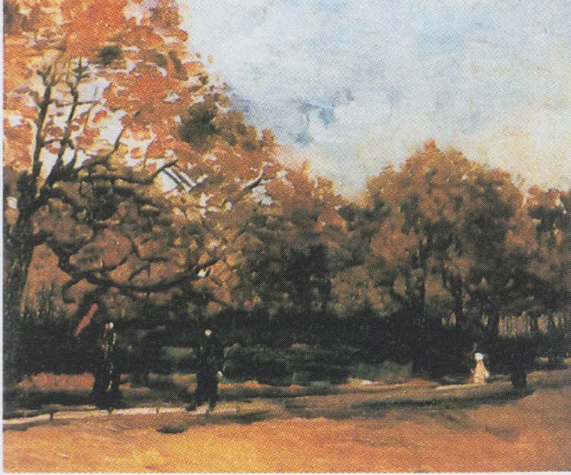 Het Bois de Boulogne met voorbijgangers - Vincent van Gogh