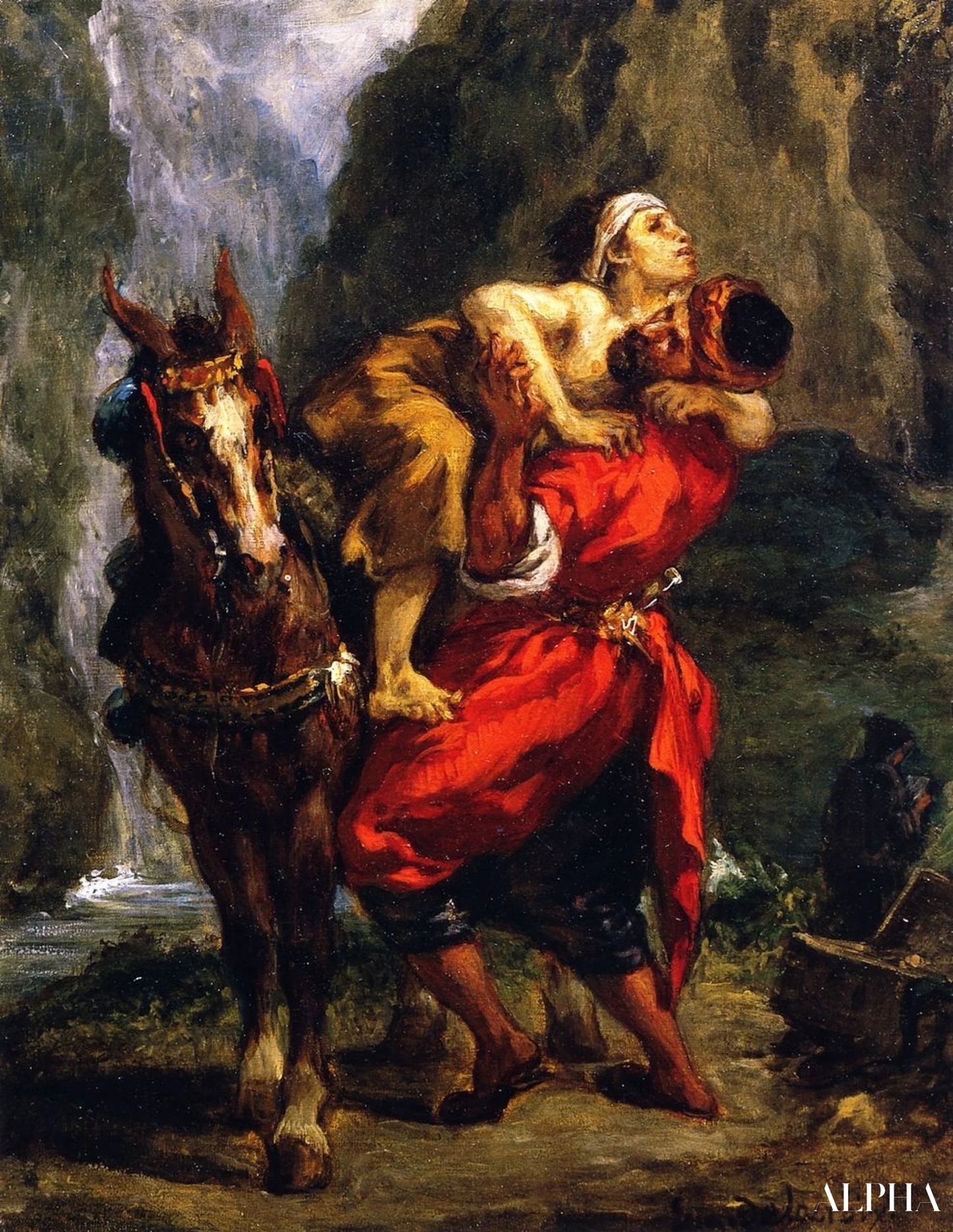 De goede Samaritaan - Eugène Delacroix - Reproducties van schilderijen en hoogwaardige schilderkunst