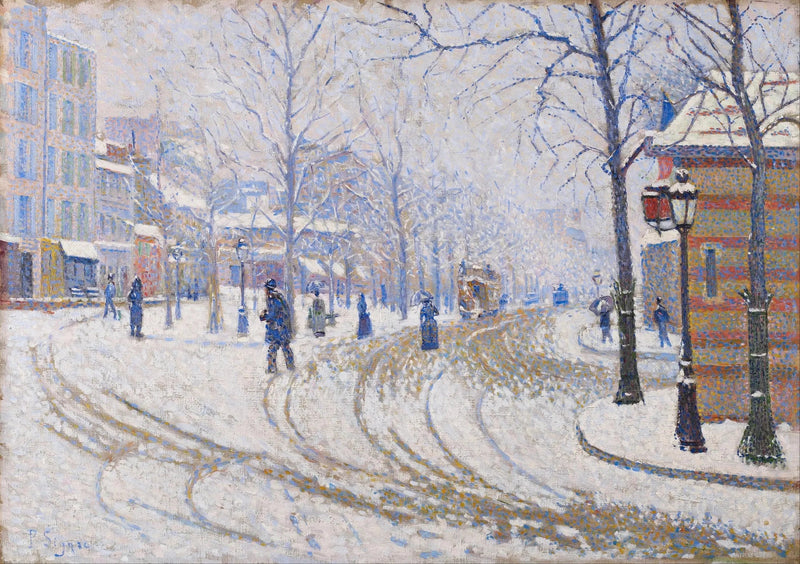 De boulevard van Clichy, de sneeuw - Paul Signac