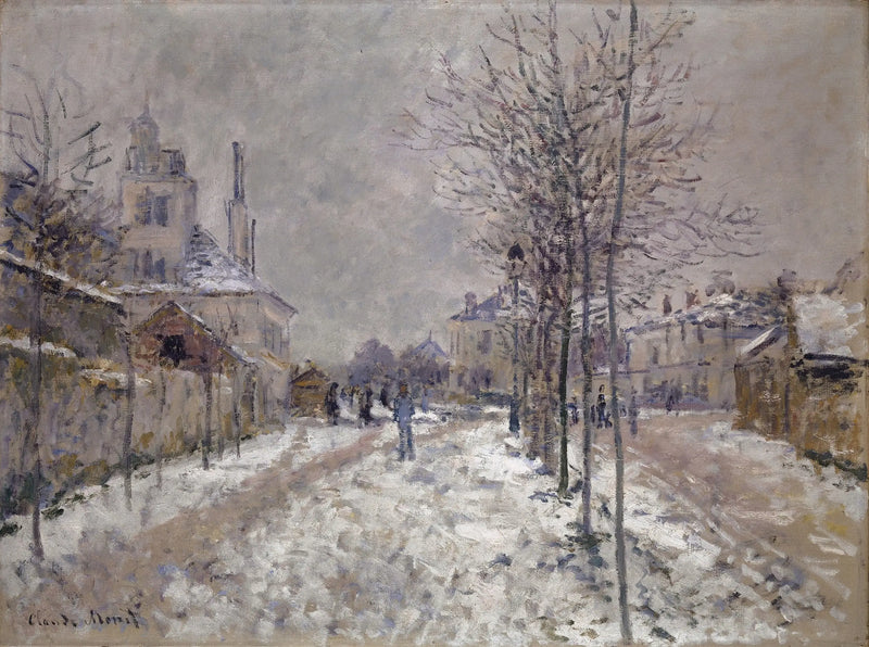 De Boulevard de Pontoise in Argenteuil, sneeuw - Claude Monet