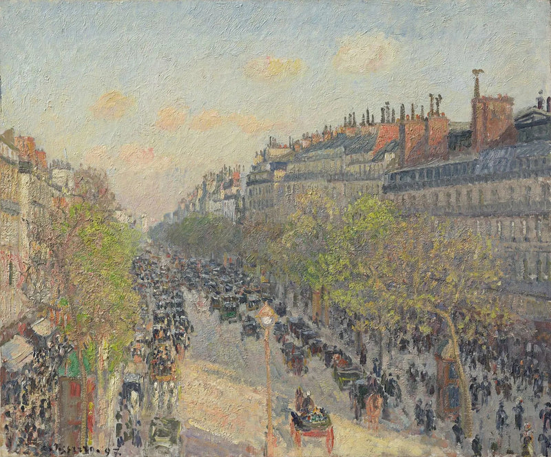 De Boulevard Montmartre, einde van de dag - Camille Pissarro