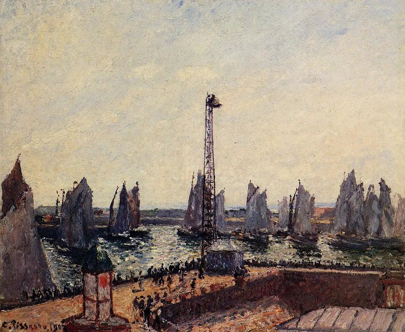 De Oostelijke Golfbreker, terugkeer van de regatta, Le Havre - Camille Pissarro