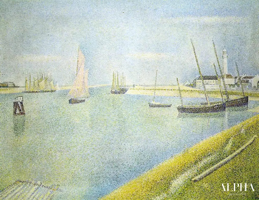 Le canal à Gravelines, en direction de la mer - Georges Seurat - Reproductions de tableaux et peintures haut de gamme