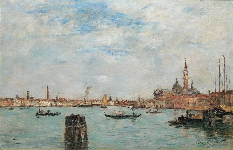 Het kanaal van Giudecca en San Giorgio Maggiore, Venetië - Eugène Boudin