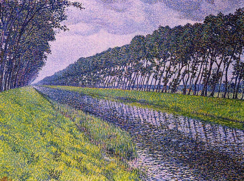 Het kanaal in Vlaanderen bij somber weer - Théo van Rysselberghe