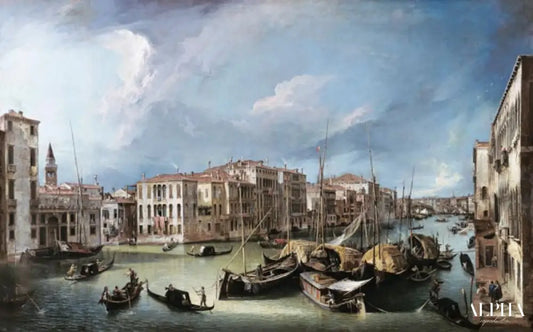 Le Canal Grande à Venise avec le pont Rialto - Giovanni Antonio Canal - Reproductions de tableaux et peintures haut de gamme