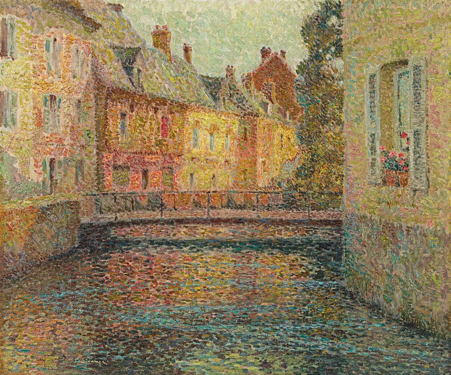 Het kanaal, zon, Gisors - Henri Le Sidaner