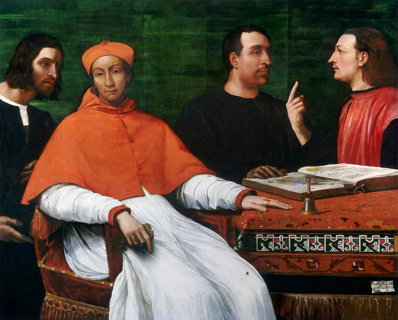 De kardinaal Bandinello Sauli, zijn secretaris en twee geografen - Sebastiano del Piombo