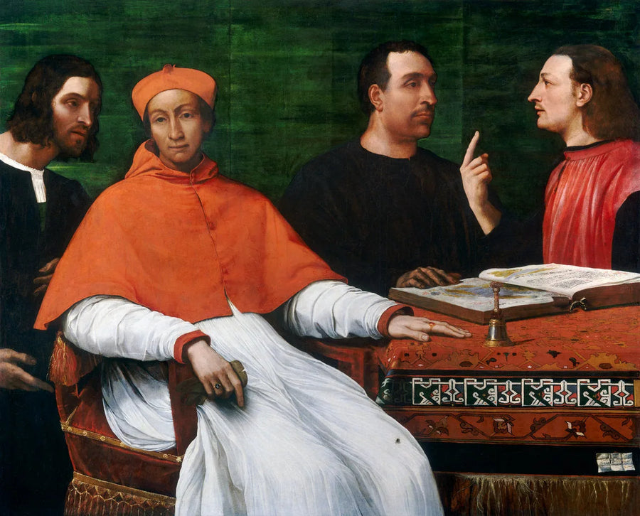 De kardinaal Bandinello Sauli, zijn secretaris en twee geografen - Sebastiano del Piombo