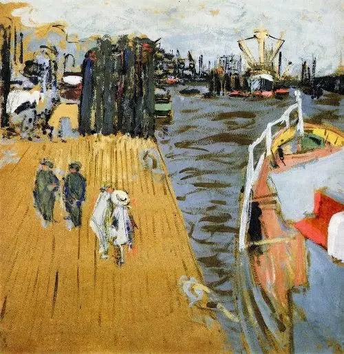 Het Havenkade, Hamburg - Édouard Vuillard