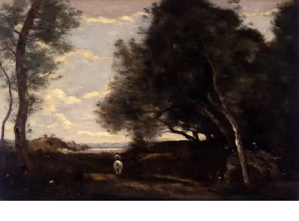 De ruiter aan de rand van het bos - Jean-Baptiste Camille Corot