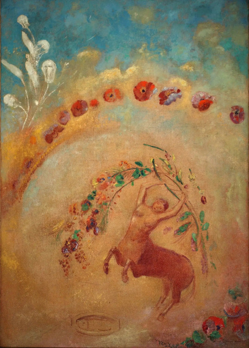 De Centaur met klaprozen - Odilon Redon