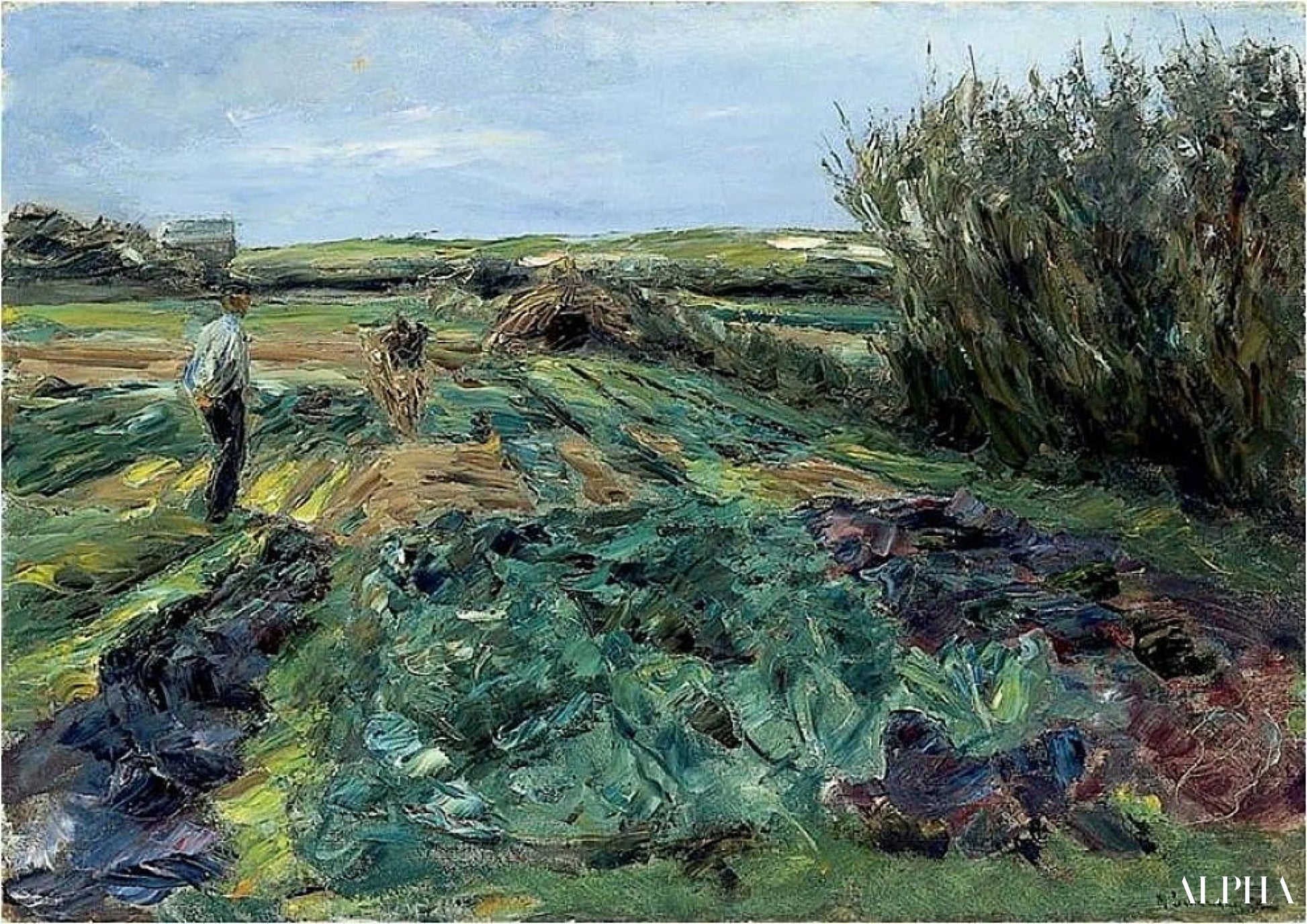 De koolvelden - Max Liebermann - Reproducties van schilderijen en hoogwaardige schilderijen