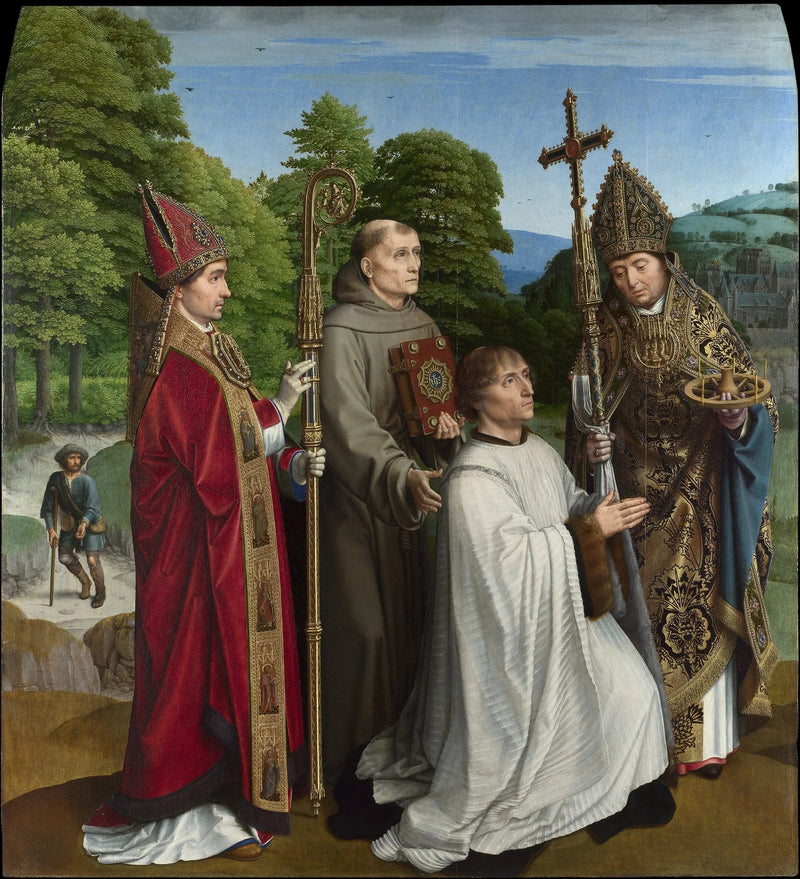 De kanunnik Bernardijn Salviati en drie heiligen - Gérard David