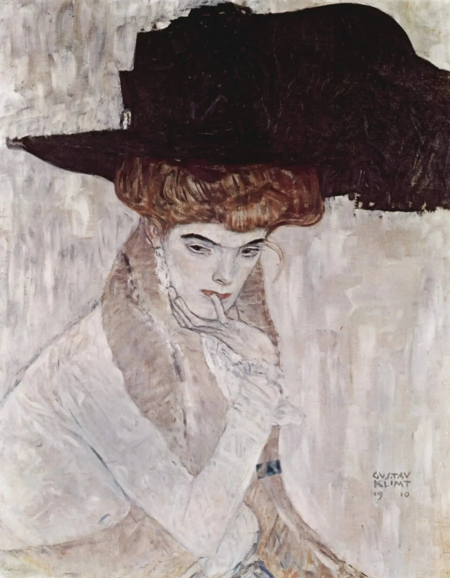 De Hoed van Zwarte Veren - Gustav Klimt