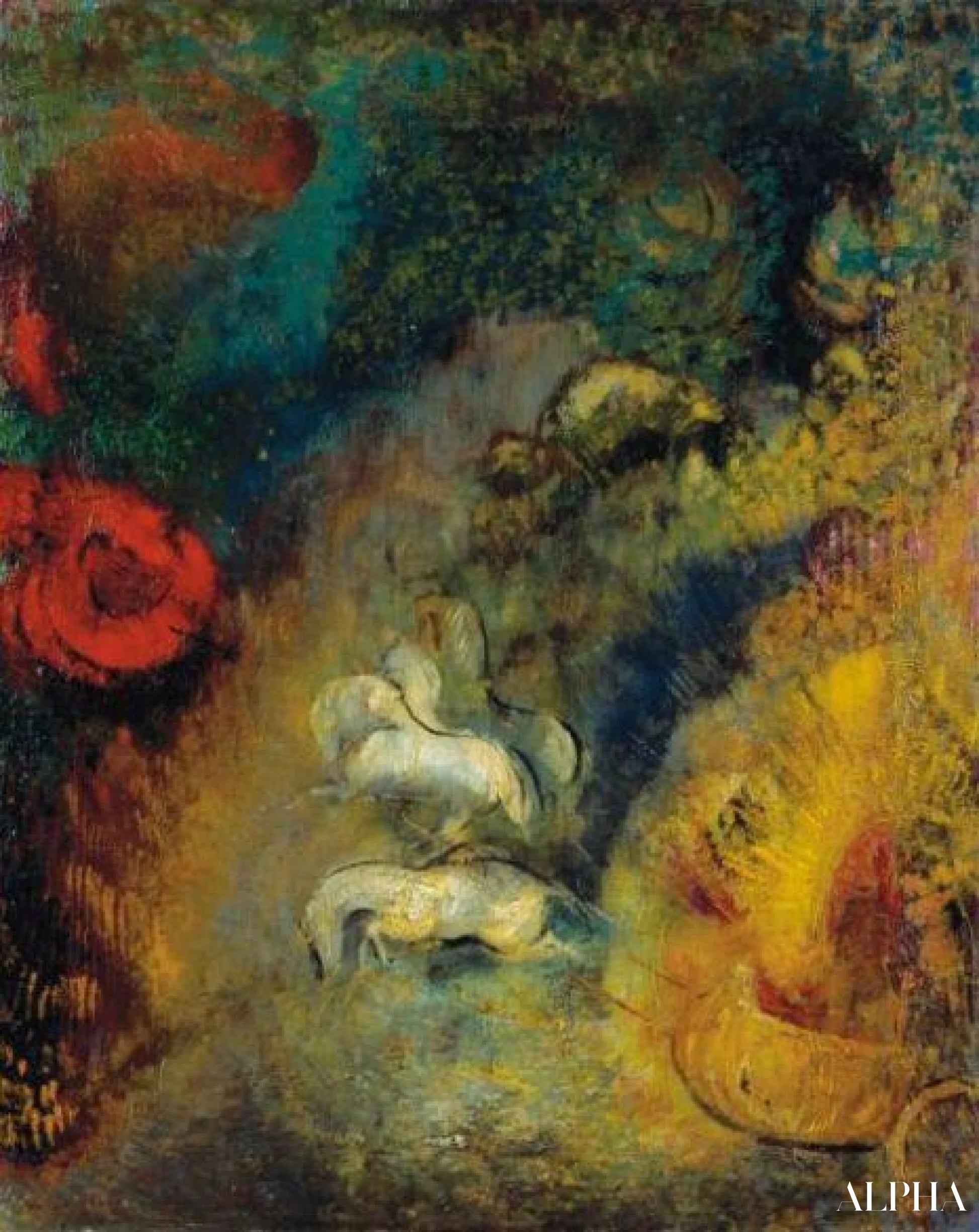 De Wagen van Apollo - Odilon Redon - Reproducties van schilderijen en hoogwaardige schilderijen