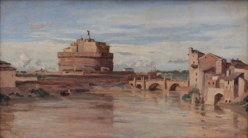 Het Kasteel Saint-Ange en de Tiber, Rome - Jean-Baptiste Camille Corot