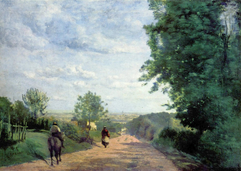 De weg van Sèvres. Uitzicht op Parijs - Jean-Baptiste Camille Corot