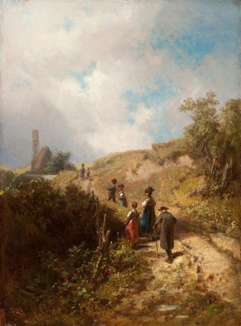 De weg naar de kerk - Carl Spitzweg
