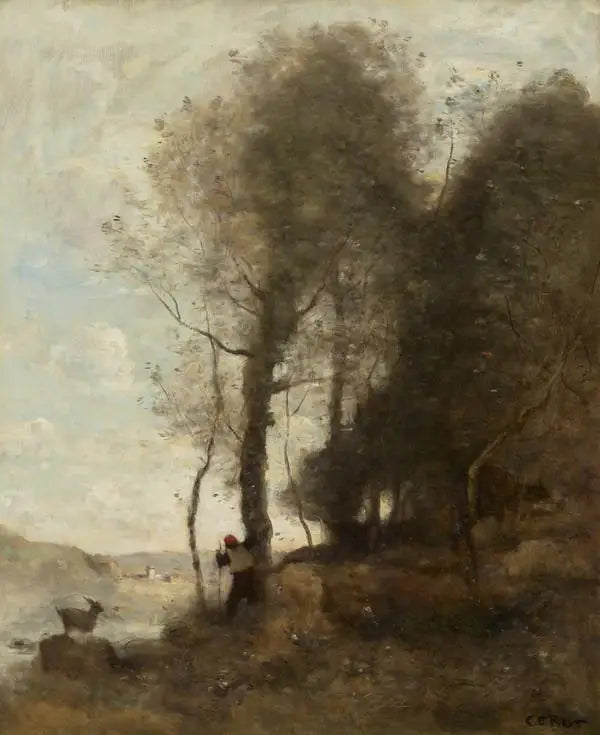 De geitenhoeder aan de rand van het bos - Jean-Baptiste Camille Corot