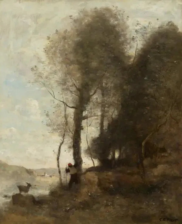 De geitenhoeder aan de rand van het bos - Jean-Baptiste Camille Corot