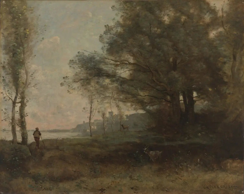 De geitenhoeder met uitzicht op de golf - Jean-Baptiste Camille Corot