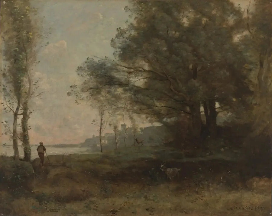 De geitenhoeder met uitzicht op de golf - Jean-Baptiste Camille Corot