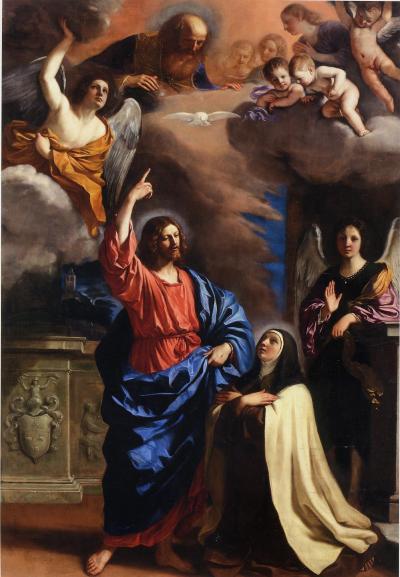 Het Christusverschijning aan Sint-Theresia - Guercino
