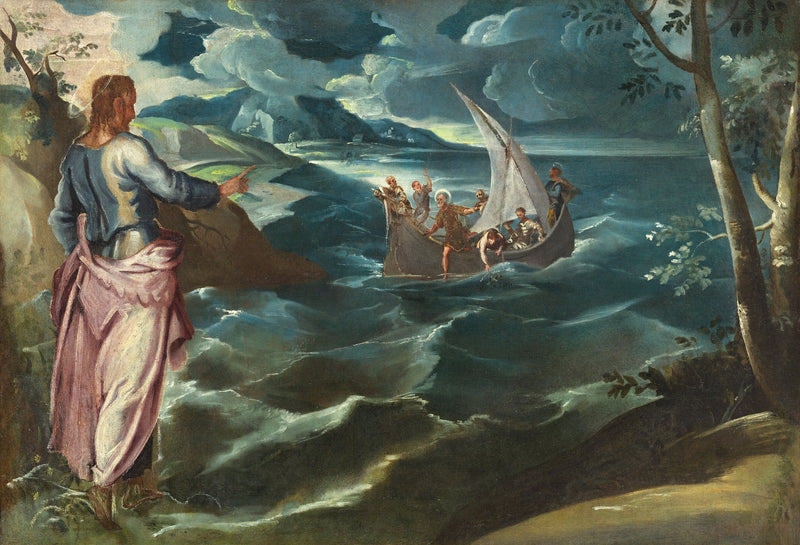 Het Christus aan het meer van Tiberias - Jacopo Tintoretto