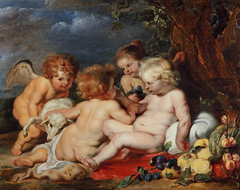Christus met de jonge Sint-Jan en de engelen - Peter Paul Rubens