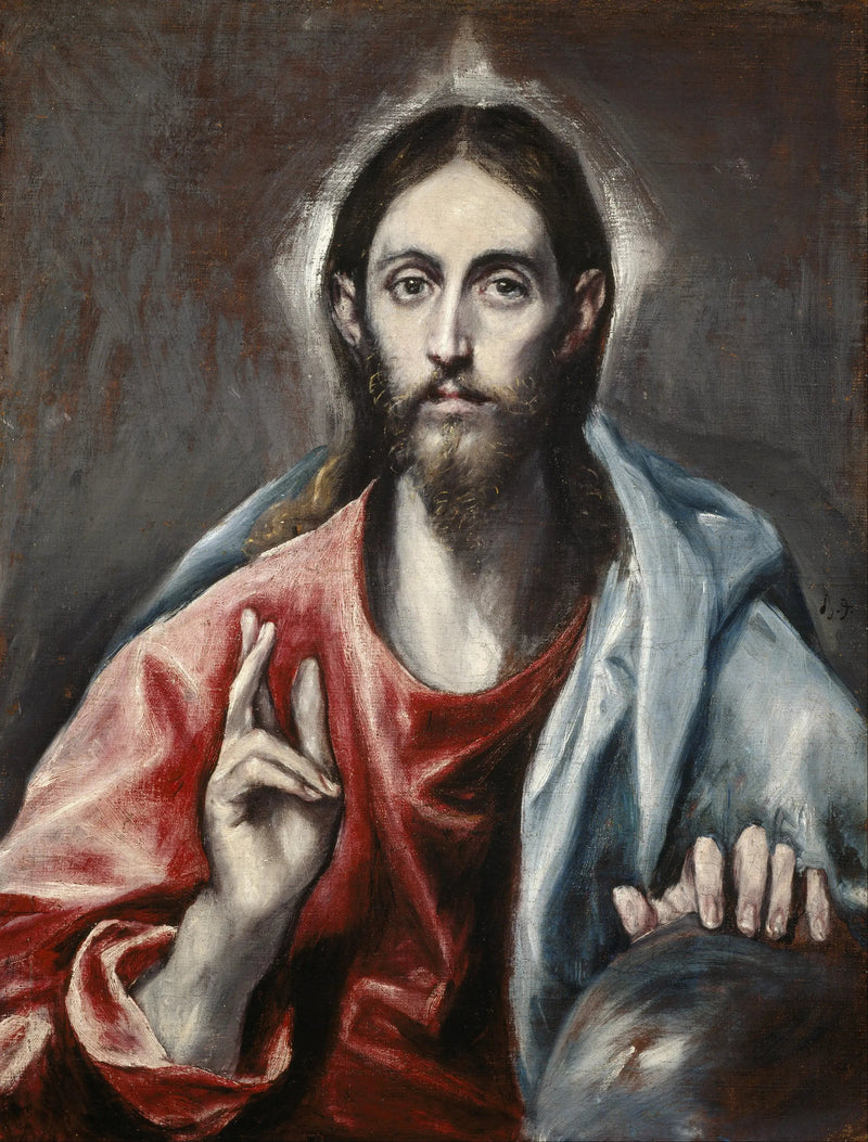 De gezegende Christus, de Redder van de wereld - El Greco