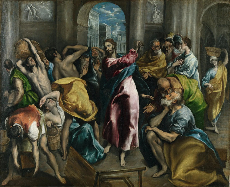 De Christus die de handelaars uit de Tempel verdrijft - El Greco