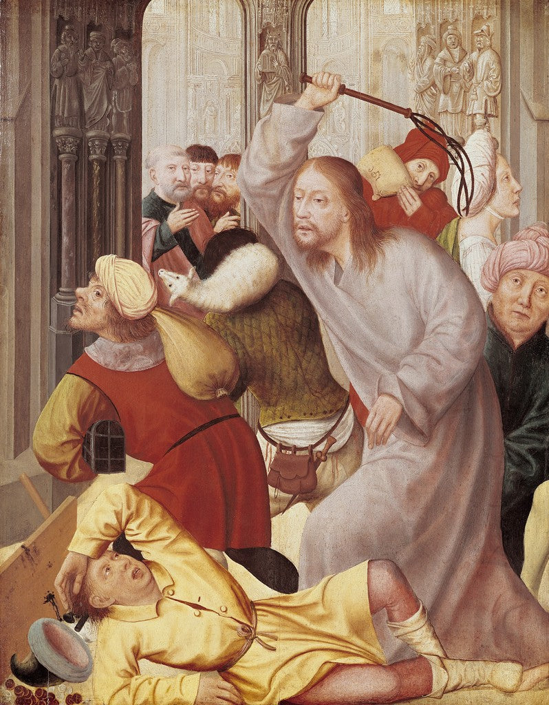 Christus die de verkopers uit de tempel verdrijft - Quentin Metsys