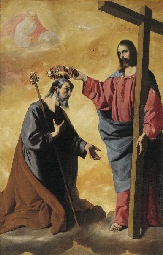 Het Christus die Sint-Jozef bekroont - Francisco de Zurbarán