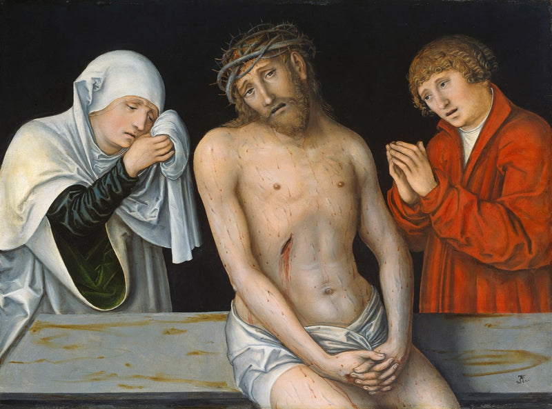 Het Christus van smart tussen de Maagd en Johannes de Doper - Lucas Cranach de Oude