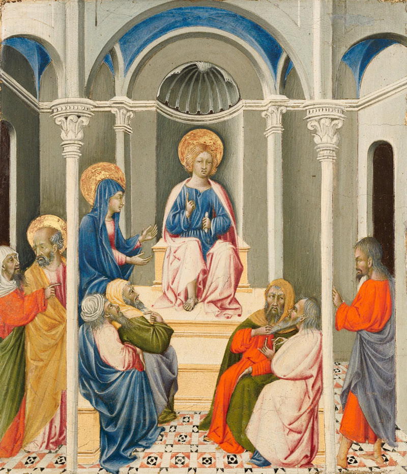Het Christusconflict in de tempel - Giovanni di Paolo