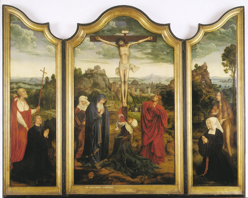 Het Kruisiging van Christus met donateurs - Quentin Metsys