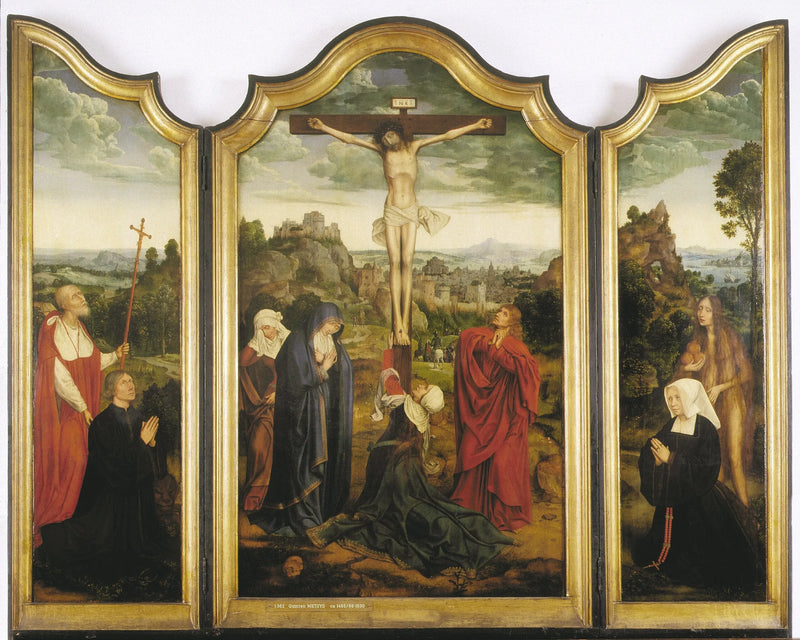Het Kruisiging van Christus met donateurs - Quentin Metsys