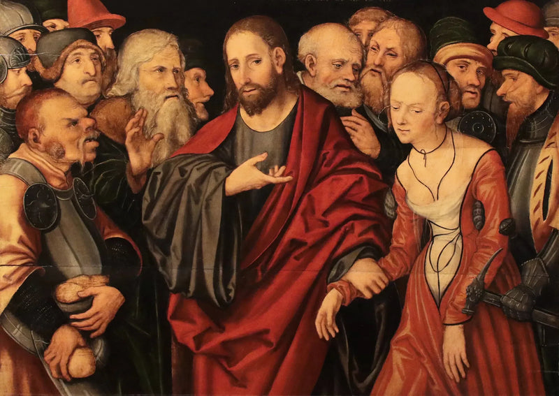 Het Christus en de overspel - Lucas Cranach de Oudere