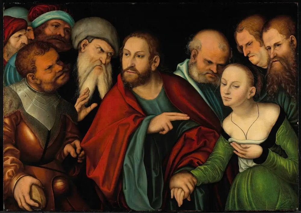 Le Christ et la femme adultère - Lucas Cranach the Elder - Alpha Reproduction