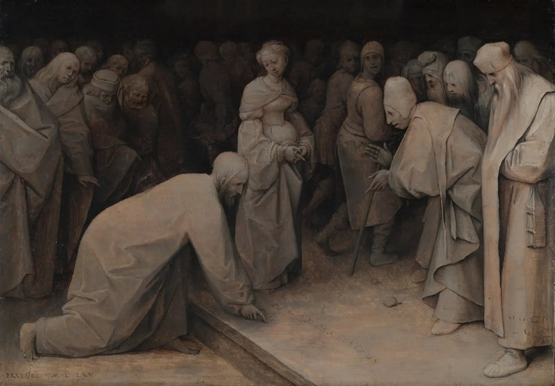 Christus en de overspelige vrouw - Pieter Brueghel de Oude