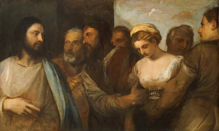 Christus en de overspelige vrouw - Titian
