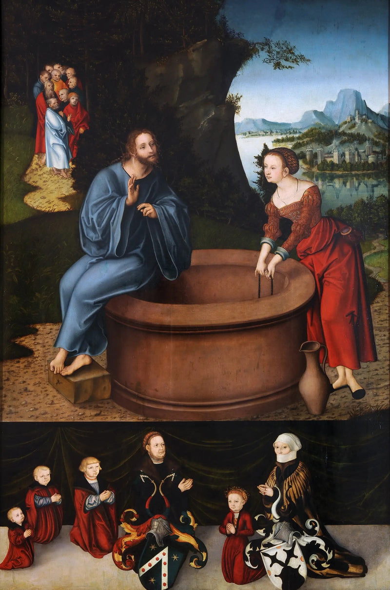 Christus en de Samaritaanse bij de put - Lucas Cranach de Oudere