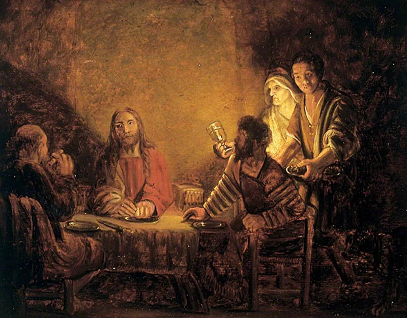 Christus en de discipelen (Het Laatste Avondmaal van Emmaüs) - Rembrandt