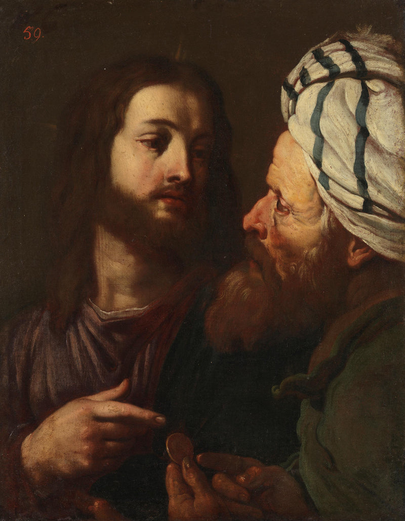 Het Christus en de geldschieter - Guercino