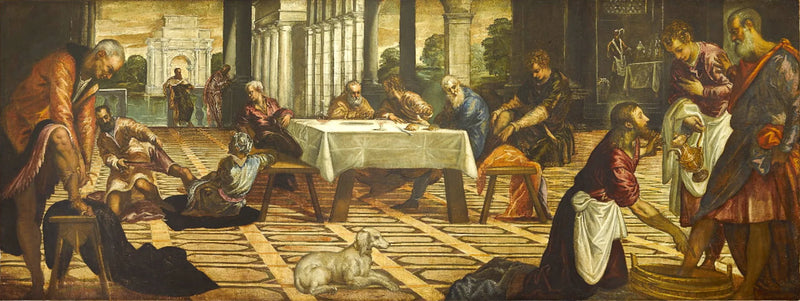 Het Christus die de voeten van de discipelen wast - Jacopo Tintoretto