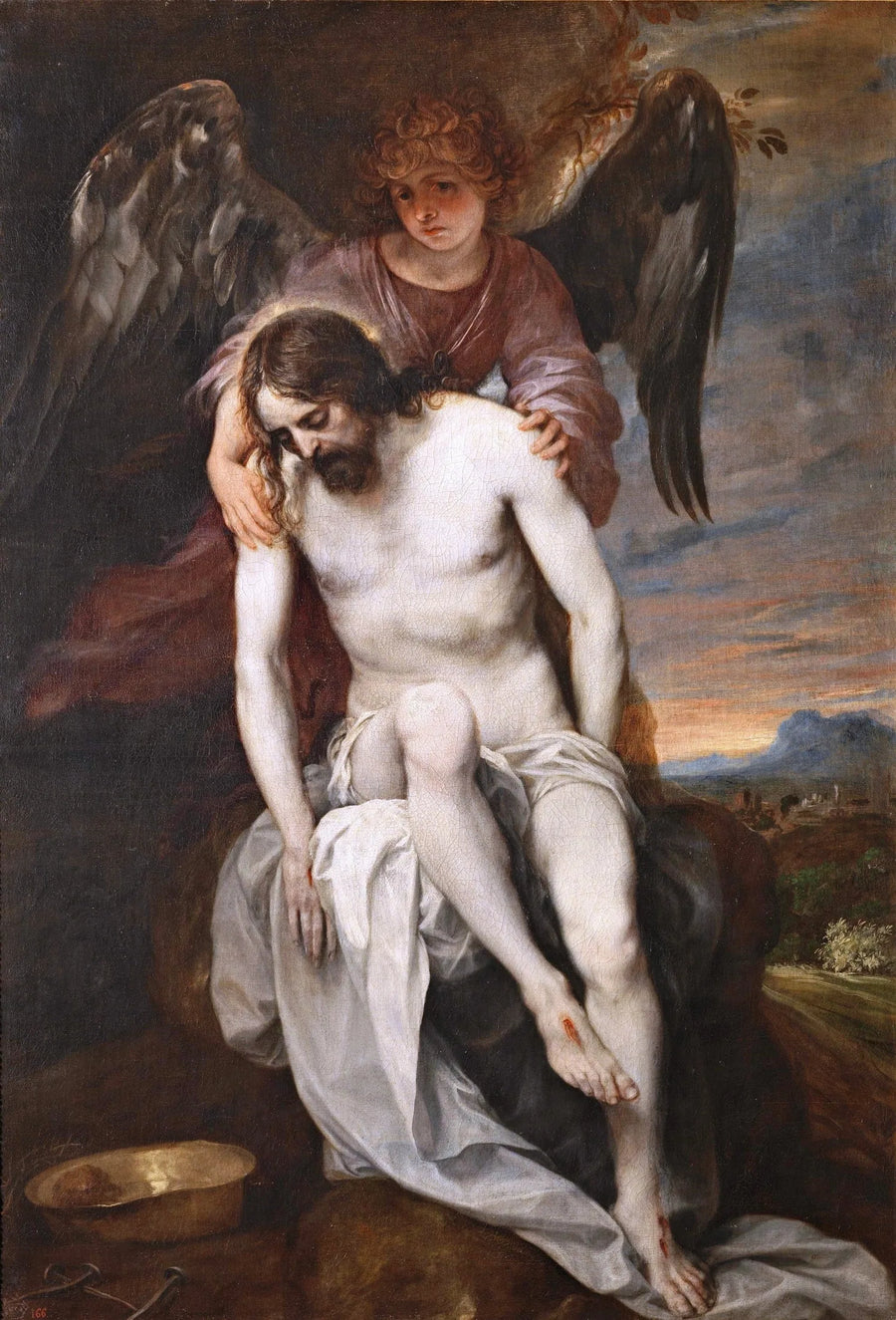 De gestorven Christus gedragen door een engel - Alonso Cano