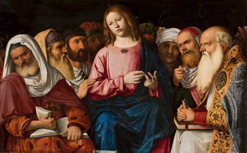 Het Christus onder de dokters (detail). - Cima da Conegliano