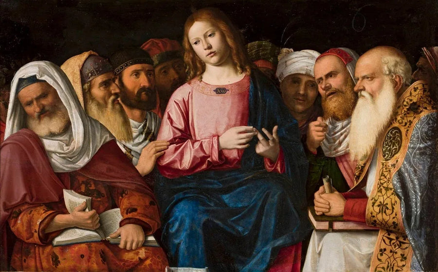 Het Christus onder de dokters (detail). - Cima da Conegliano