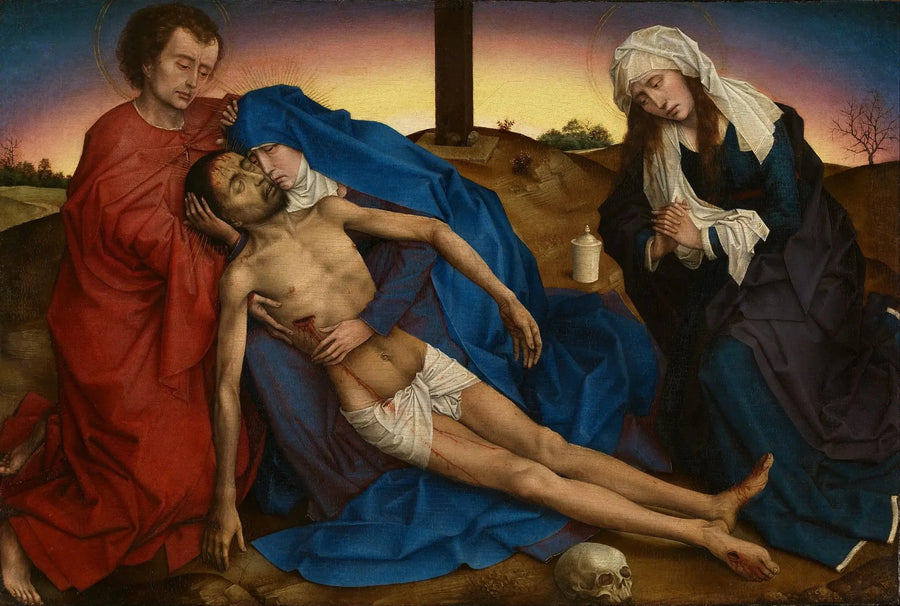 De Christus die door zijn moeder wordt geweend, Sint Jan en Sint Maria Magdalena - Rogier van der Weyden